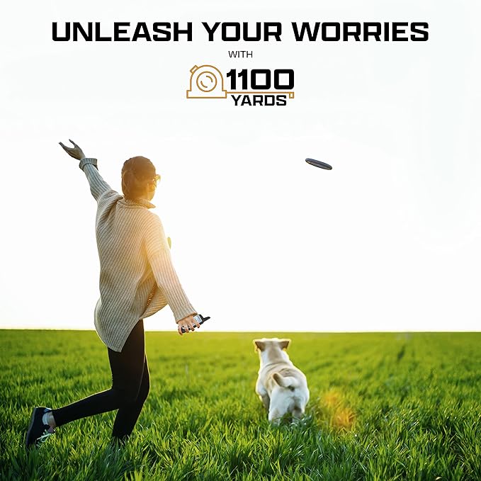 INVIROX Training Collar for Large Dog [Spark K9] 124 Levels Dog Training Collar with Remote 1100yd Range, Night-Light Mode Dog E Collar for Medium Dogs IP67 Waterproof (Spark K9)