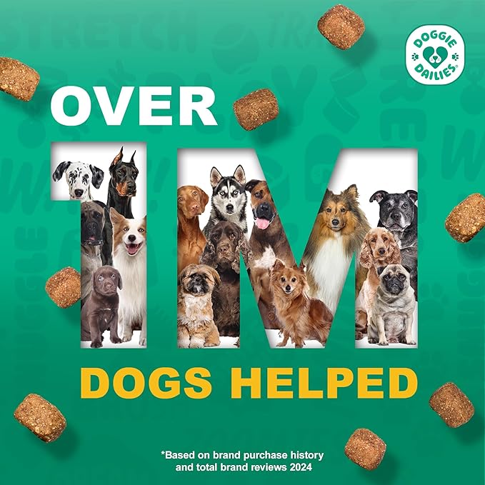 Doggie Dailies Glucosamine for Dogs - Joint Supplement for of All Breeds & Sizes - Hip and Joint Supplement - Premium Glucosamine and Chondroitin for Dogs (Chicken) 225 Chews