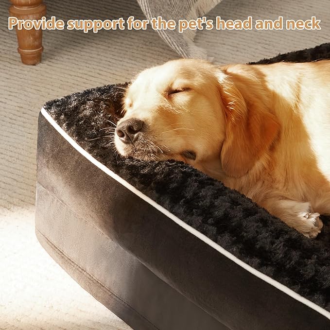BFPETHOME Orthopedic Dog Beds for Large Dogs-Waterproof Sofa Dog Bed with Removable Washable Cover, Big Pet Bed with Waterproof Lining and Nonskid Bottom,Pet Bed for Large Dogs