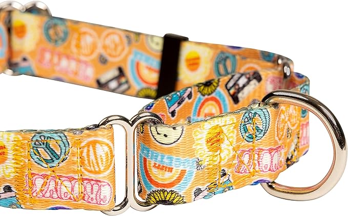 Downtown Pet Supply - Martingale Collar for Dogs - Dog Training Collar - Big, Wide & Thick Dog Collar - Escape-Proof, Weatherproof, Durable and Comfortable - Good Vibes - Medium Dog Collar