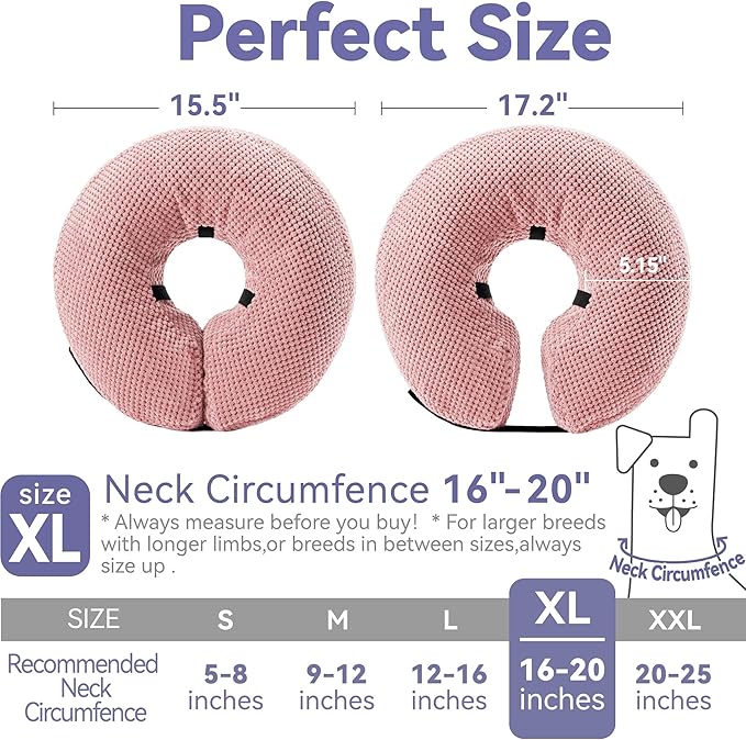 Soft Inflatable Dog Cone Collar for Large Medium Small Dogs Cats - After Surgery Donut, E Collar Alternative for Recovery