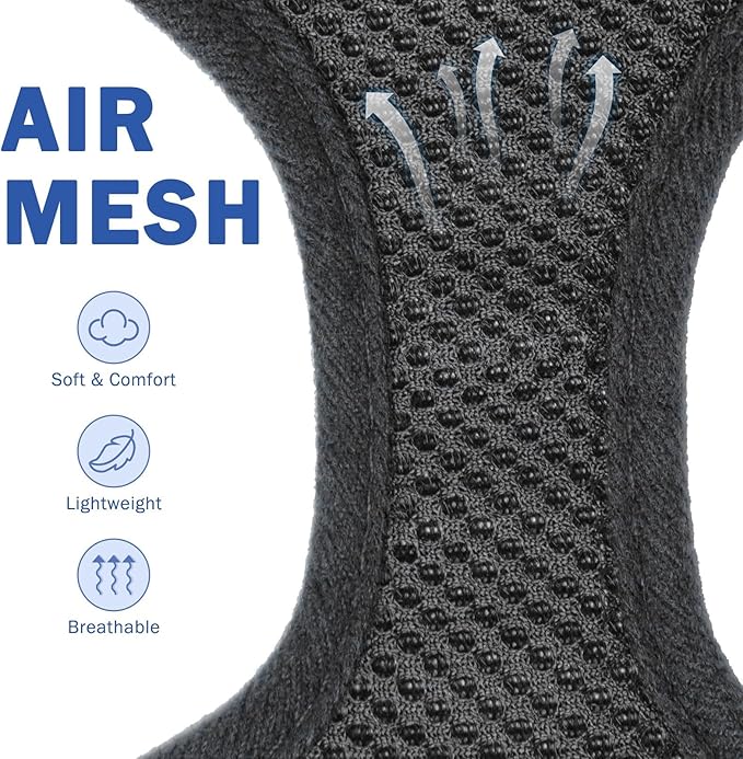 SCENEREAL No Pull Dog Harness Collar and Leash Set Small Medium Sized Dog, Soft Mesh Step in Puppy Harnesses, No Chock Plaid Adjustible Pet Vest for Outdoor Walking Training and Running, Black M