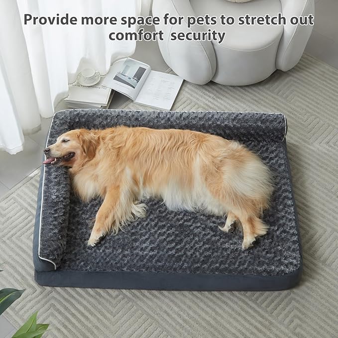 BFPETHOME Orthopedic Dog Beds for Large Dogs-Waterproof Sofa Dog Bed with Removable Washable Cover, Large Pet Bed with Waterproof Lining and Nonskid Bottom,Pet Bed for Dogs