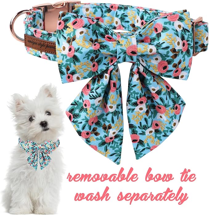 Unique style paws Dog Collar Bow tie Collar Adjustable Collars for Dogs and Cats Small Medium Large