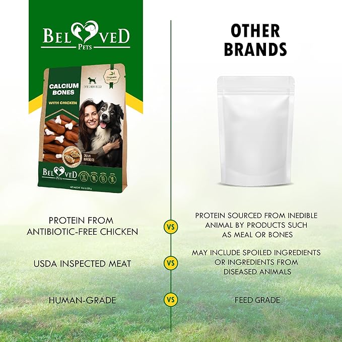 Dog Treats, Calcium Bones Wrapped Chicken & Rawhide Free Chew 11 Oz - Pet Healthy Dried Snacks & Grain Free Meat - Bulk Best Chews for Christmas, Training Small & Large Dogs - Made for USA