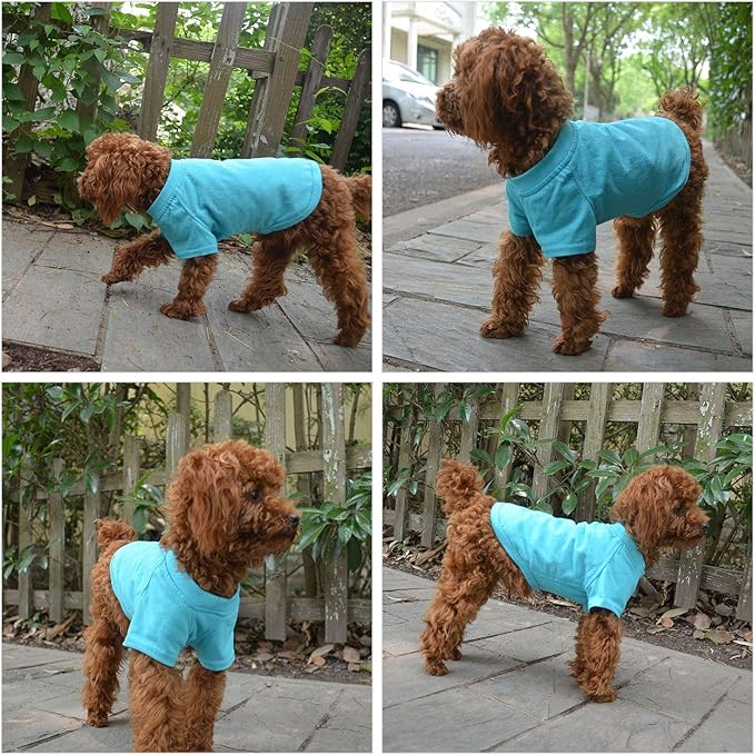 Lovelonglong 2019 Pet Clothing Dog Costumes Basic Blank T-Shirt Tee Shirts for Medium Large Dogs Turquoise XXXL