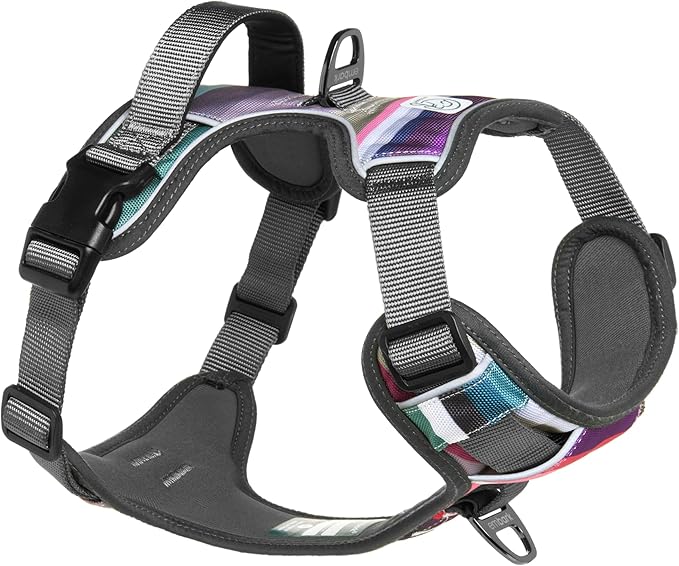 Embark Adventure Dog Harness, Reflective Trim XL Dog Harness for Extra Large Dogs No Pull - Military Grade Nylon, 2 Leash Clips & Gel Lined Handle. Soft & Padded Puppy Harnesses for Any Breed