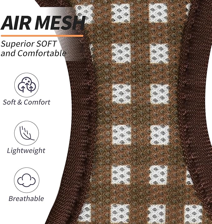 AIITLE Easy Walk Dog Vest Harness and Leash Set, Pet Supply No Pull, Breathable Mesh, Reflective Stripes, Adjustable Escape Proof Pet Outdoor Harnesses for Medium Dogs Chocolate L