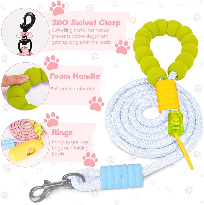 Dog Harness and Leash Set with 2 Flower Patches, No Pull Adjustable Puppy Harness, Step in No Chock Dog Vest for Small Medium Dogs Puppy and Cats(Green, L)