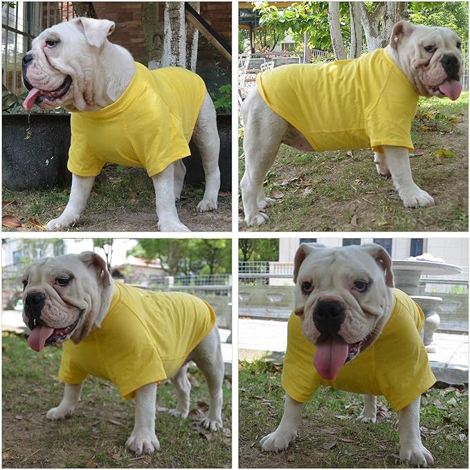 Lovelonglong Pet Clothing Dog Costumes Basic Blank T-Shirt Tee Shirts for Small Dogs Yellow L