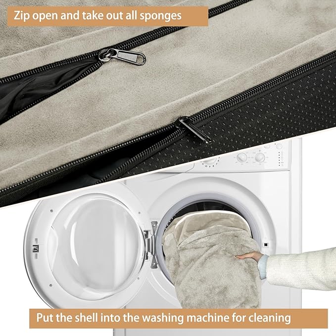 Comfort Expression Medium Dog Beds Waterproof Orthopedic Foam Dog Sofa Beds for Medium Large Dogs Comfy Pet Bed with Washable Removable Cover & Non-Slip Bottom(Medium,Beige)