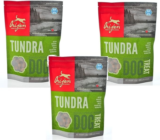 Orijen Tundra Freeze-dried Dog Treats, 3.25-oz Bag (Pack of 3)