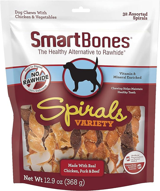 SmartBones Spirals Variety Pack, 32 Count