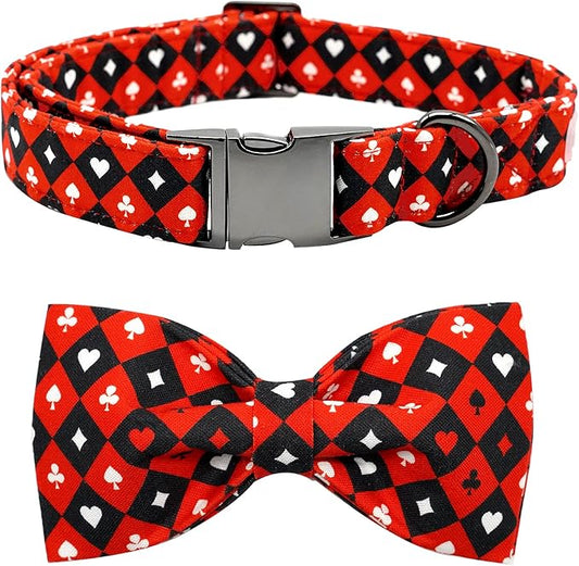 Dog Collar, Adjustable Bow Collar for Girl or Boy Dogs - Small to Large Sizes