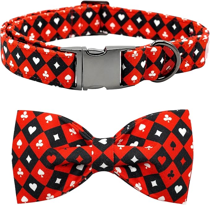 Dog Collar, Adjustable Bow Collar for Girl or Boy - Small to Large Dogs