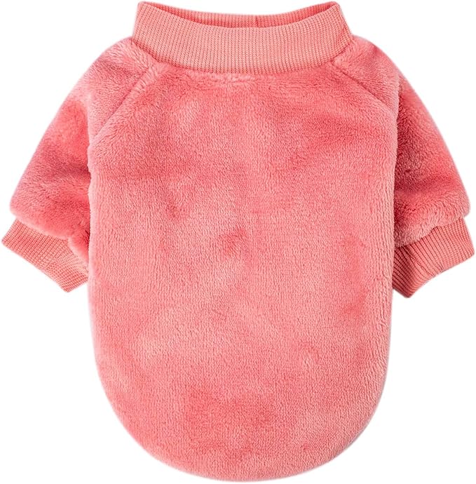 FabriCastle Small Dog Sweater, 2-Pack Dog Clothes, Ultra Soft and Warm Pet Jackets for Small Dogs Girl & Cats, Winter Pet Apparel Costumes, Puppy Outfits (Pink,Light Purple, Large)