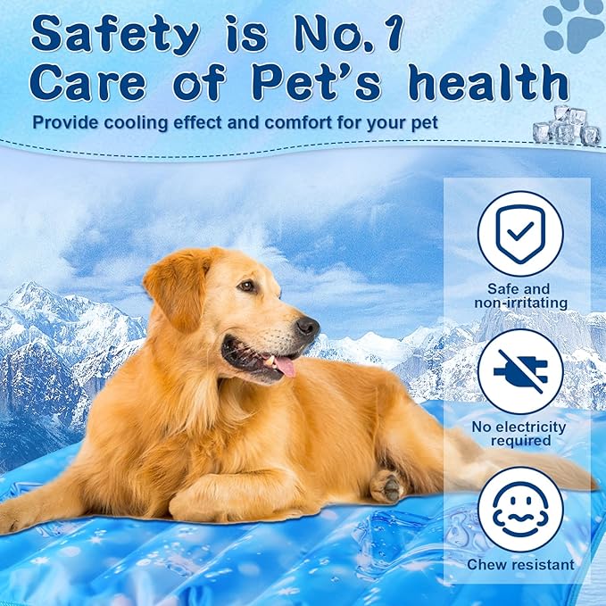 Cool Pet Pad,Dog Cooling Mat,Suitable for Dogs and Cats,Suitable for All Types of Pets,Washable and Portable,Summer Keep Your Pet Cool (29.5X29.5in)