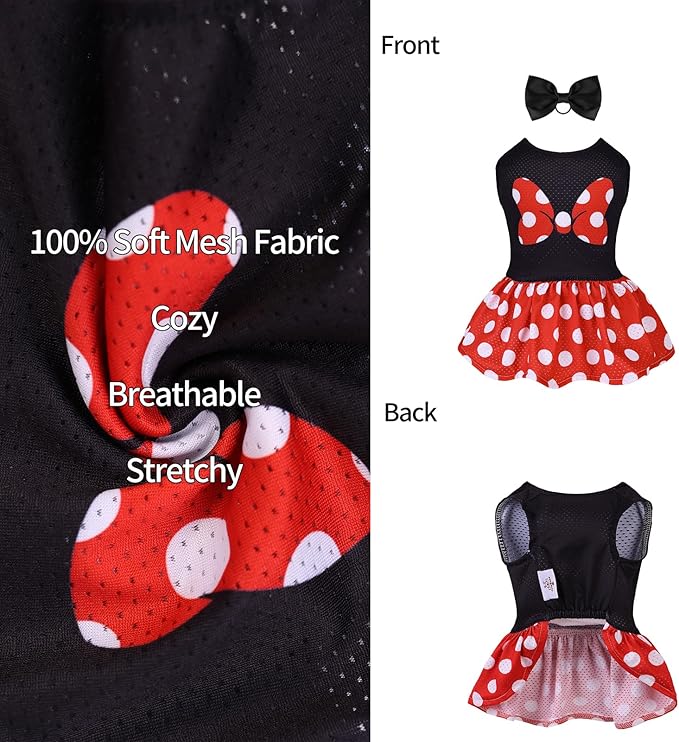 CuteBone Dog Mesh Dress Puppy Sundress Pet Outfit Summer Fashion for Small Dogs Girl Cat Clothes BF33XS-D