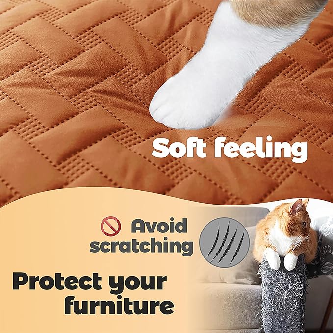 gogobunny 100% Double Sided Waterproof Dog Blanket Soft Pet Bed Cover Reversible Protect Furniture Couch Sofa Car for Puppy Cat Kids (Dark Pumpkin/Light Pumpkin, 82x120 Inch (Pack of 1))