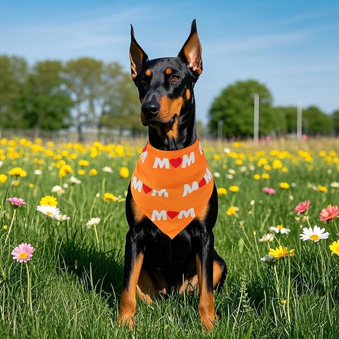 30 Pack Mothers Day Dog Bandanas Bulk for Large Dogs Breed 33 Inch Love Mom Extra Large Dog Bandanas XL Best Mom Dogs Bandana Grooming L