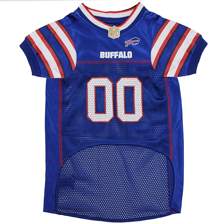 Pets First NFL Buffalo Bills Dog Jersey, Size Small. Best Football Jersey Costume for Dogs & Cats. Licensed Jersey Shirt
