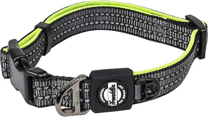 Franklin Pet Supply Co. - Nylon Dog Collar - Reflective Comfort - Fit - Neoprene - Adjustable- Small- Medium - Large - Puppy - Dog - Cat- Easy Clip