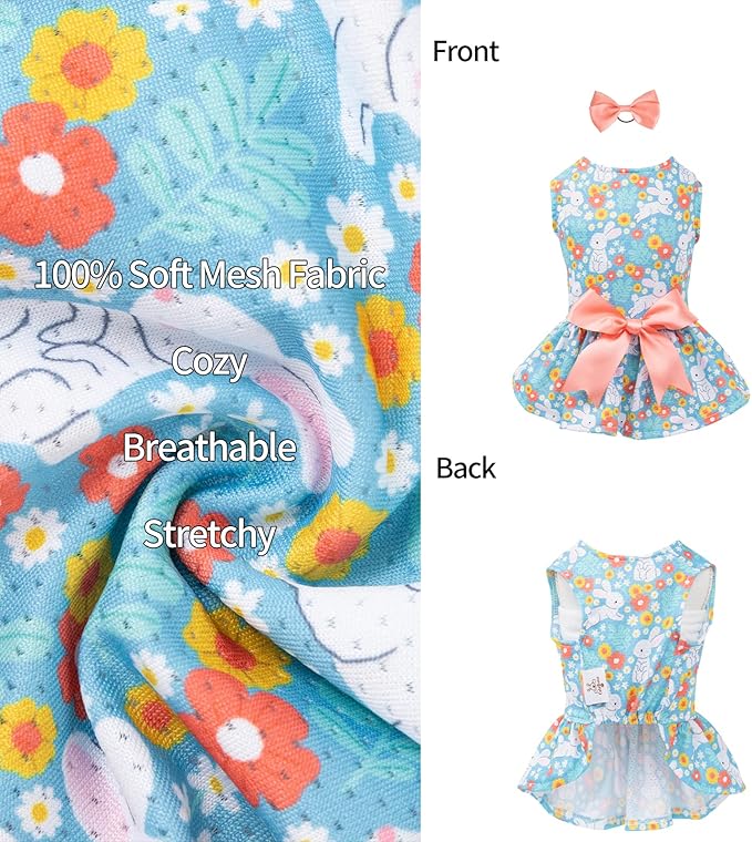 CuteBone Dog Easter Dress Puppy Sundress Pet Outfit Summer Fashion for Small Dogs Girl Cat Clothes BF08XXS