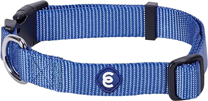 Blueberry Pet Dog Collar - Adjustable Nylon Dog Collars for Medium Dogs | Marinara Blue | Eco-Friendly, Durable, No Chew, Reflective Puppy Collar with D-Ring | Essentials for Active Dogs