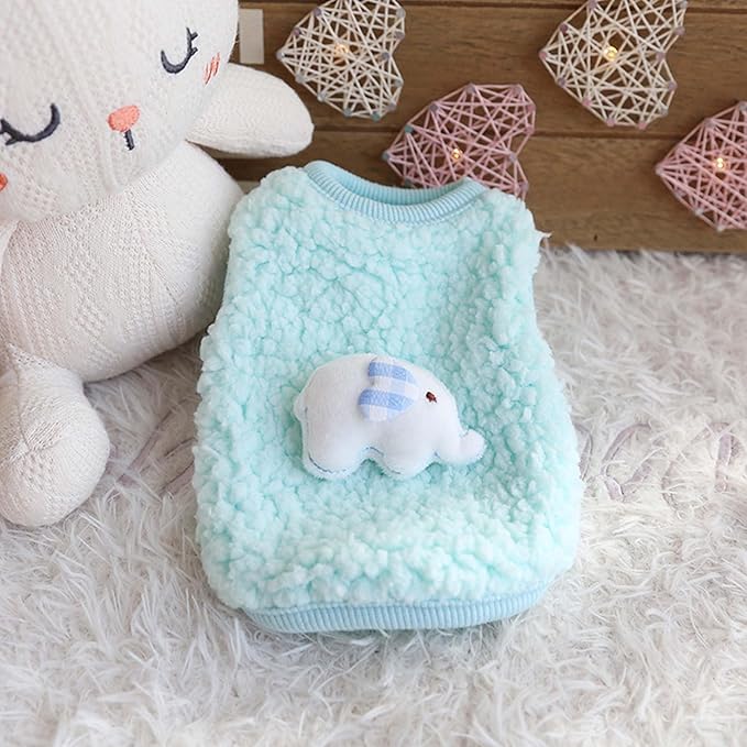 FLAdorepet 3 Packs Teacup Dog Cat XXS Clothes for Chihuahua Yorkie,Winter Warm Fleece Puppy Pet Clothes Sweater Shirt Vest for Mini Newborn Extra Small Dogs (Elephant, XXXS(Pet Under 1LBS))