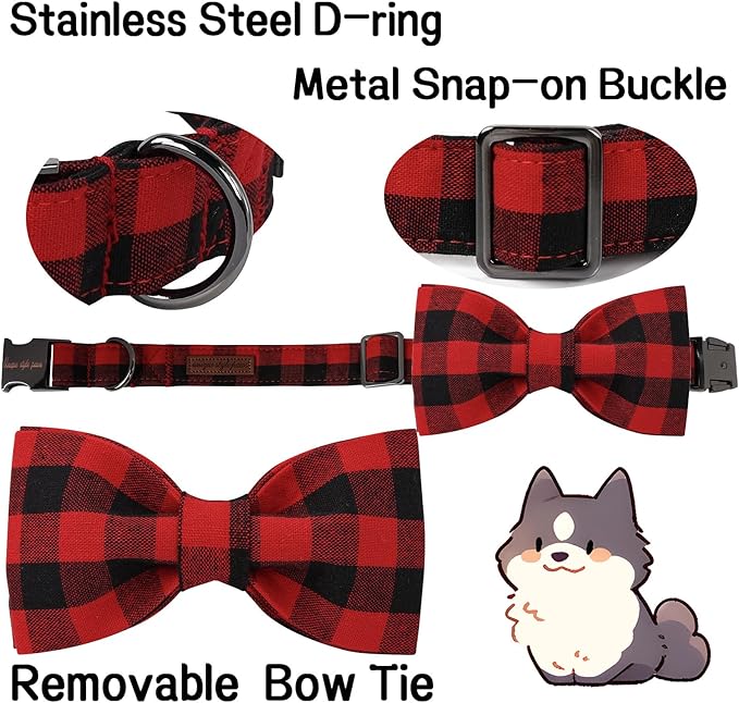 Unique Style Paws Pet Soft &Comfy Bowtie Dog Collar and Cat Collar Pet Gift for Dogs and Cats 6 Size and 7 Patterns