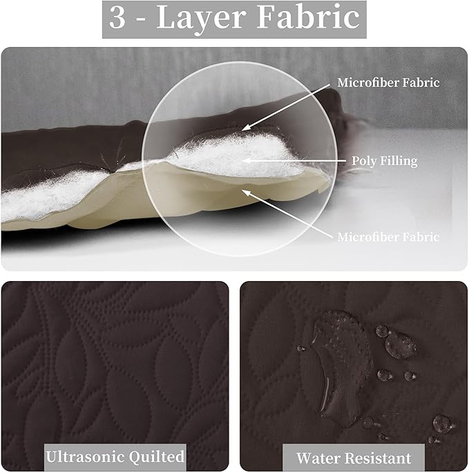 Easy-Going Waterproof Dog Bed Cover Reversible Leak Proof Pet Blanket Replacement Mat for Furniture Washable Couch Cover Sofa Cover for Dogs Cat(40x50 Inch, Chocolate/Beige)