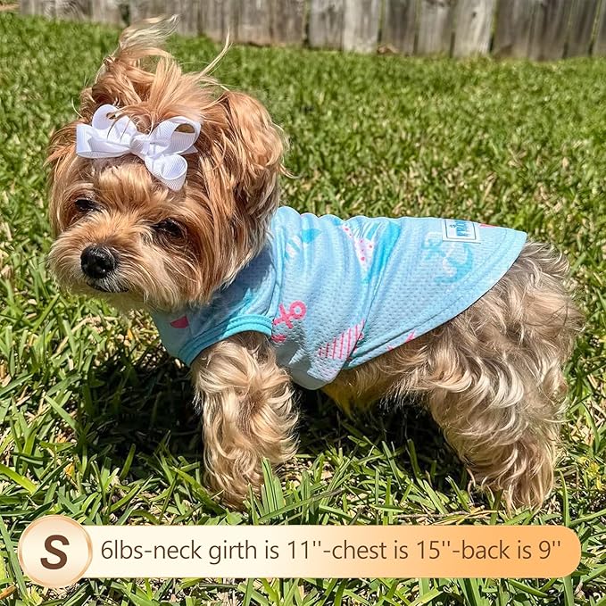 KYEESE 2 Pack Dog Cooling Shirts for Summer Breathable Instant Cooling Dog Vest Summer Pet Clothes for Hunting, Training, Camping,S