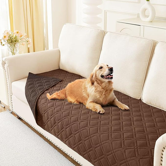 hyha Waterproof Dog Bed Blanket, Soft Pet Blankets, Waterproof Couch Cover for Dogs, Reversible Sofa Covers Washable for Furniture (30x70 Inch, Chocolate/Brown)