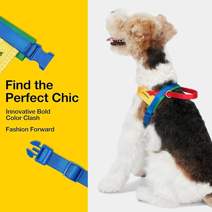 VETRESKA MoMA Dog Harness and Leash Set, Easy Walk Dog Harness for Small Medium Dogs, No Pull Puppy Harness for Walking and Training, Adjustable, Take Control & Anti-Twist Pet Lead Combo(Yellow, XS)