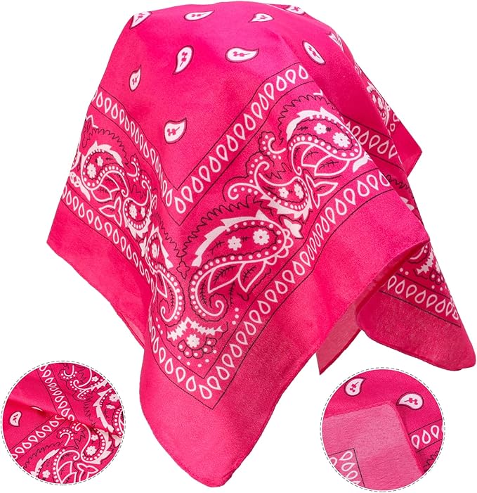 Yewong Pet Neon Sparkly Glitter Space Cowboy Hat Costume Set Dog Cat Metallic Space Shiny Cowboy Hats with Paisley Bandana West Cowboy Accessories for Pets (Metallic Rose Red) One Size