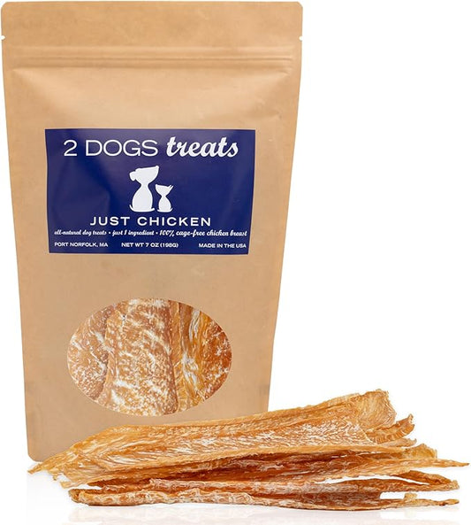 Just Chicken Jerky | 100% USA-Sourced, Single-Ingredient, Great for Sensitive Stomachs, Human-Grade USDA Chicken, Grain-Free, Allergy-Friendly, High Value for Training, Small Batch