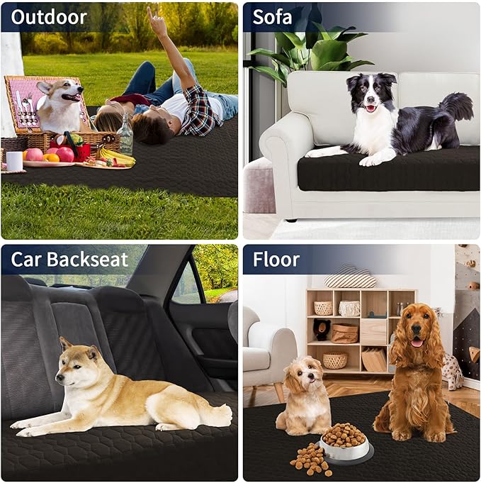 PureFit 100% Waterproof and Anti-Slip Dog Bed Cover, Washable Pet Blanket, Stain Resistant Sofa Couch Furniture Protector Cover for Kids, Dog, Cat (30x70 Inch, Chocolate)