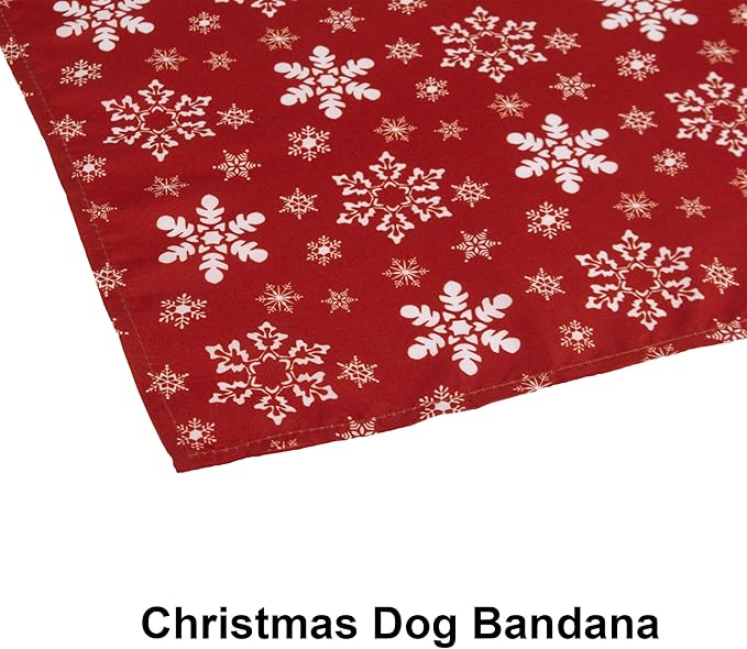 ADOGGYGO 4 Pack Dog Bandana Christmas Scarf Bibs Kerchief Set Pet Christmas Costume Xmas Holiday Bandanas for Medium Large Dogs Pets (Large)