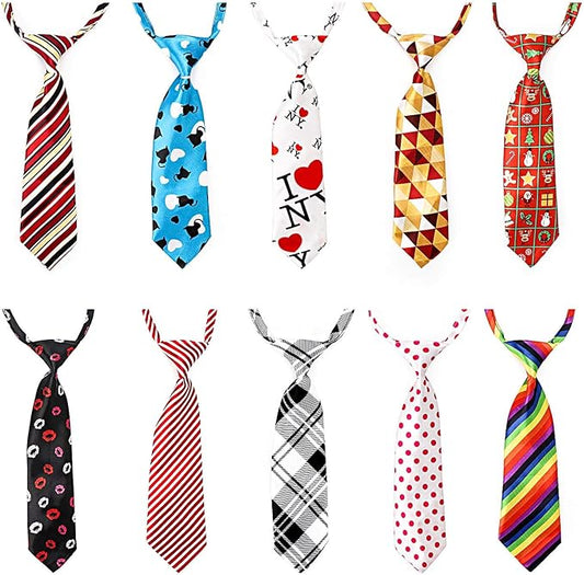 Segarty Dog Neckties, 10 Pack Pet Neck Ties for Medium Large Dogs, Adjustable Bow Ties Collar Bulk Bowties Grooming Accessories for Girl Boy Dog Valentines Holiday Festival Birthday Wedding Costumes