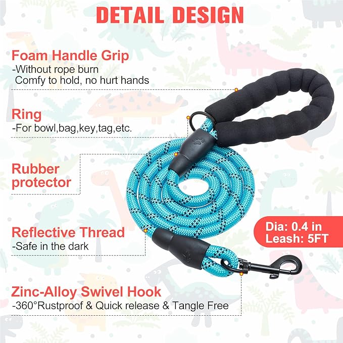 BEAUTYZOO Step in Dog Harness and Leash Set,Reflective Dog Harness No Pull No Choke Puppy Harness for Small Medium Large Dogs Cats,Soft Padded Mesh Vest Harnesses for Girl and Boy Pets,Dinosaurs S