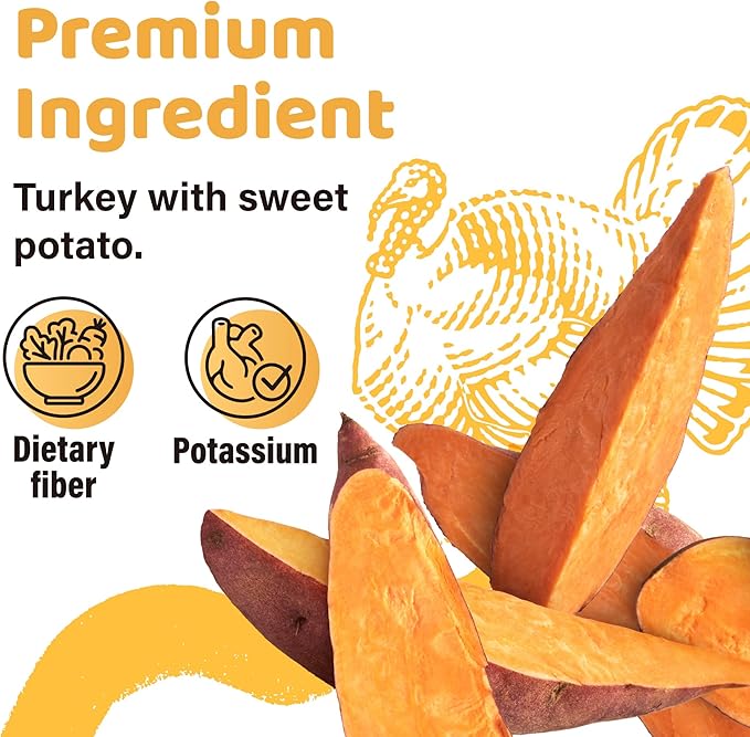 Turkey Dog Treats, All Natural Human Grade Dog Treat, Suitable for Training chew, US Sourced Raw Material, Hypoallergenic, Rawhide Alternative, Ring (Sweet Potato)