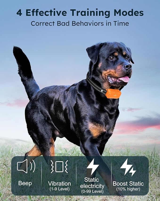 Jugbow Dog Shock Collar 2 Dogs (10-120Lbs) - 4200FT Dog Training Collar with Remote Control, IPX8 Waterproof Rechargeable E Collars for Large Medium Small Dog