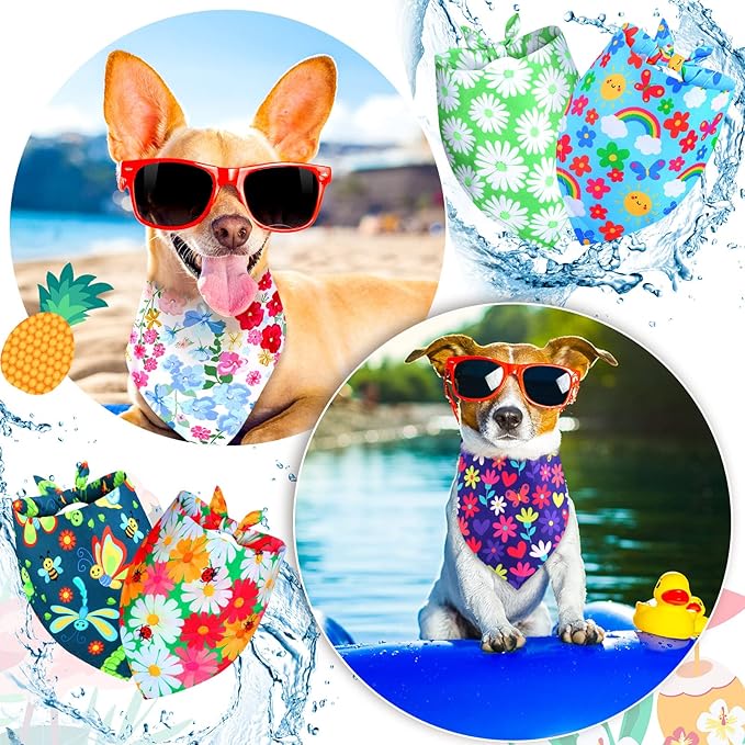 Saintrygo 20 Pcs Plain Dog Bandanas Bulk for Puppy Sublimation Washable Triangle Dog Bib Heat Transfer Adjustable Bandana for Small Medium Large Pets(25 x 17 x 17 Inches)
