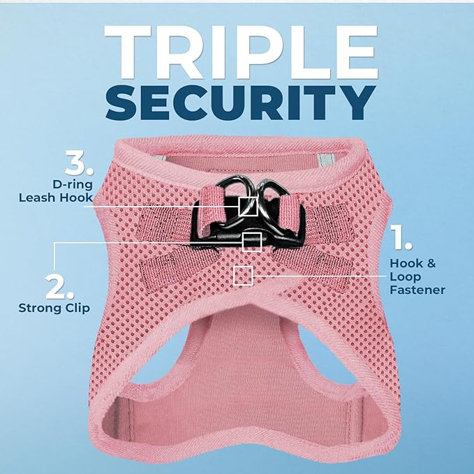 Voyager Step-in Air All Weather Mesh Harness and Reflective Dog 5 ft Leash Combo with Neoprene Handle, for Small, Medium and Large Breed Puppies by Best Pet Supplies - Set (Pink), S