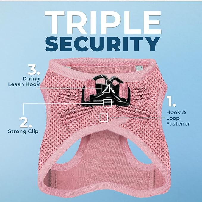 Voyager Step-in Air All Weather Mesh Harness and Reflective Dog 5 ft Leash Combo with Neoprene Handle, for Small, Medium and Large Breed Puppies by Best Pet Supplies - Set (Pink), XL