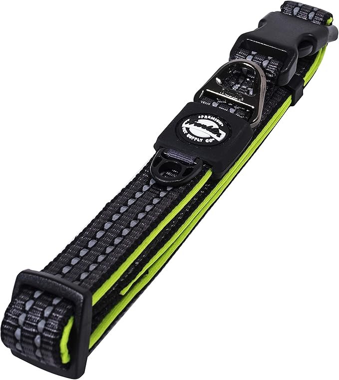 Franklin Pet Supply Co. - Nylon Dog Collar - Reflective Comfort - Fit - Neoprene - Adjustable- Small- Medium - Large - Puppy - Dog - Cat- Easy Clip