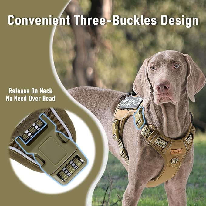 Dog Harness with Handle Tactical Dog Harness for Large Dogs No Pull Adjustable Reflective K9 Military Dog Vest Harnesses with Easy Control Handle and Hook & Loop, XL