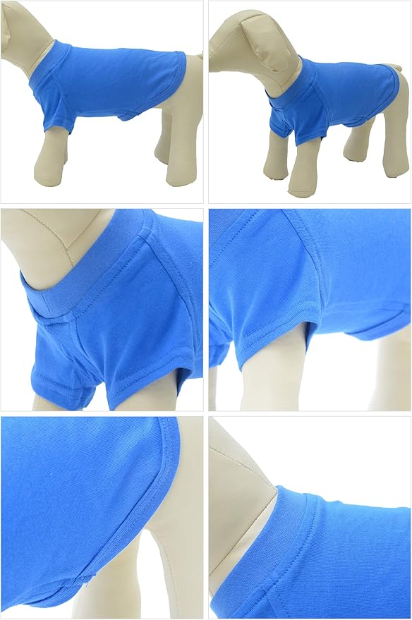 Lovelonglong Pet Clothing Dog Costumes Basic Blank T-Shirt Tee Shirts for Medium Small Dogs Blue XL
