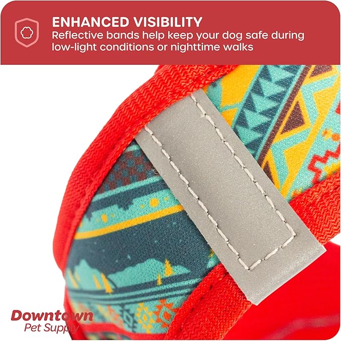 Downtown Pet Supply Step in Dog Harness for Small Dogs No Pull, X-Small, Tribal - Adjustable Harness with Padded Mesh Fabric and Reflective Trim - Buckle Strap Harness for Dogs