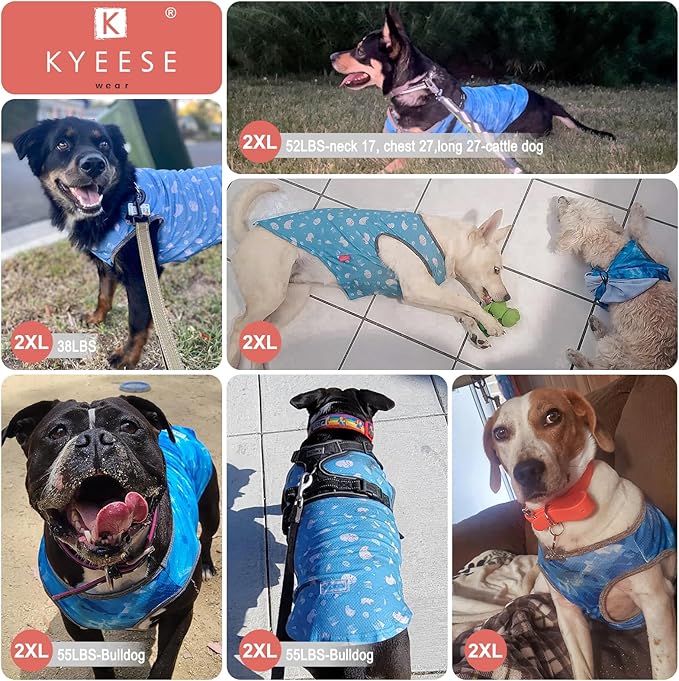 KYEESE 2 Pack Dog Cooling Shirts - Breathable Instant Cooling Vests, Lightweight for Summer Dog Apparel, Pink+Grey, XX-Large